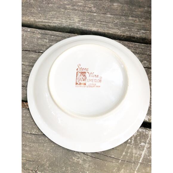 vintage Nasco stone ware Lime Glow stoneware Cereal Bowl green Japan dinner - Picture 6 of 6